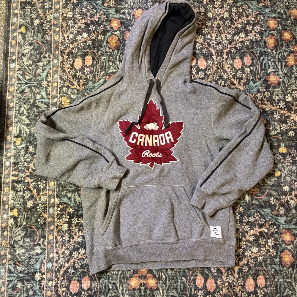 Gray Roots Canada Hoodie with Maple Leaf